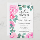 Invitation Douche nuptiale vert rose gras (Devant)