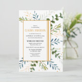 Invitation Douche nuptiale verte Eucalyptus feuillage (Debout devant)