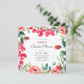 Invitation Douche nuptiale verte rouge (Debout devant)