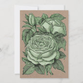 Invitation Douche nuptiale vintage rose verte antique (Dos)