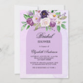 Invitation Douche nuptiale violet fleurs violet arch luxe (Devant)