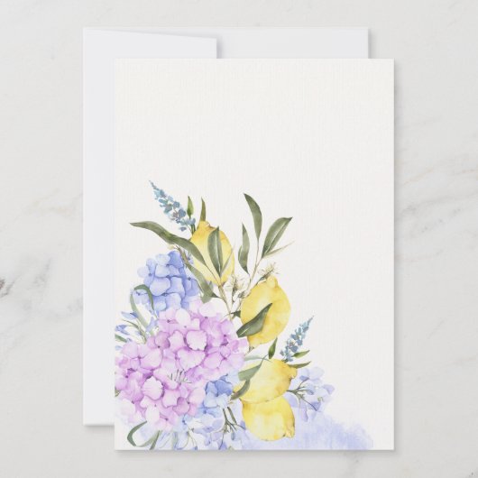 Invitation Douche nuptiale violette aux citrons (Dos)