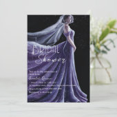 Invitation douche nuptiale violette mariage (Debout devant)