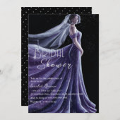Invitation douche nuptiale violette mariage (Devant / Derrière)