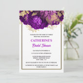 Invitation Douche nuptiale violette or blanc rose (Debout devant)