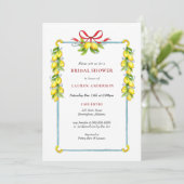 Invitation Douche nuptiale Watercolor Lemons Holiday (Debout devant)