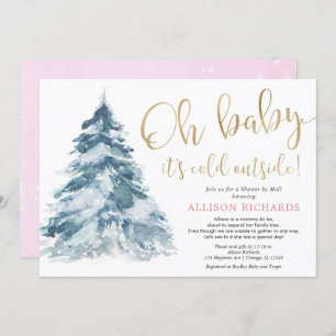 Invitation Douche par courrier baby shower de la fille d'or r