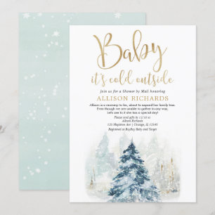Invitation Douche par courrier baby shower d'hiver neutre pou