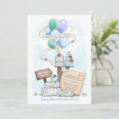 Invitation Douche par courrier Baby shower virtuel Balloon bo (Debout devant)