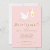 Invitation Douche Par Courrier Bouche longue distance rose (Devant)