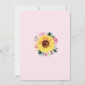Invitation Douche Par Courrier C'Est Une Fille Tournesol Rose (Dos)