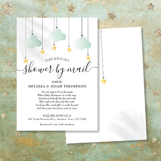 Invitation Douche par courrier longue distance Neutre Vert bé