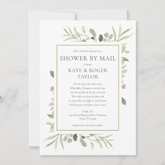 Invitation Douche Par Courrier Longue Distance Parsemer la ve (Devant)