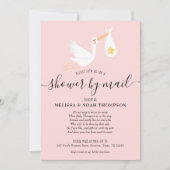 Invitation Douche Par Courrier Longue Distance Parsemer rose (Devant)