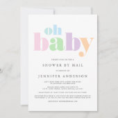 Invitation Douche par courrier | Oh Baby Pastel Minimal Moder (Devant)