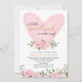 Invitation Douche par courrier or rose Valentines Fille de la (Devant)