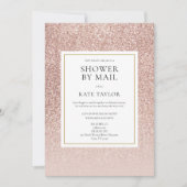 Invitation Douche par courrier Parties scintillant Gold Rose (Devant)