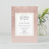 Invitation Douche par courrier Rose Gold Pailleté Longue Dist (Debout devant)