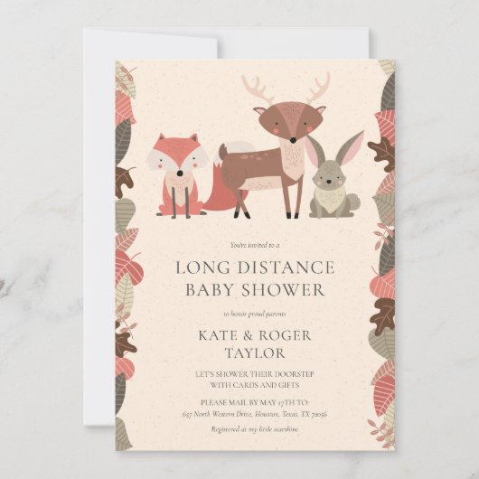 Invitation Douche par courrier Sprinkle Longue Distance Fores (Devant)