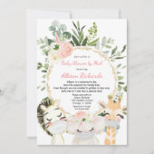 Invitation Douche par courrier vert verdure or fille baby sho (Devant)