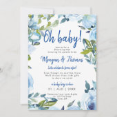 Invitation douche par la poste de baby shower floral lointain (Devant)