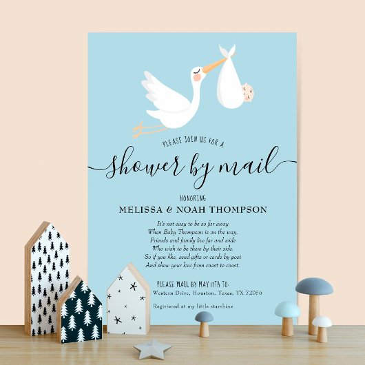 Invitation Douche par la poste Sprinkle de longue distance