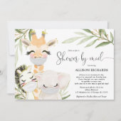 Invitation Douche par les animaux de safari Mail bébé sans se (Devant)