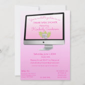 Invitation Douche Par Mail Bébé Fille Rose en ligne (Devant)