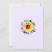 Invitation Douche Par Mail C'Est Une Fille Tournesol Violet F (Dos)