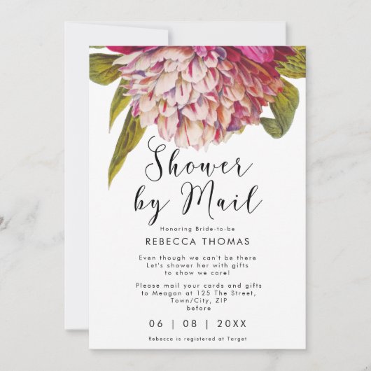 Invitation douche par mail douche à la nuptiale virtuelle fle (Devant)