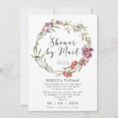 Invitation douche par mail fleurie nuptiale virtuelle (Devant)