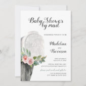 Invitation Douche par Mail Floral Green Virtual Long Distance (Devant)