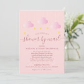 Invitation Douche Par Mail Long Distance Rose Baby Girl (Debout devant)