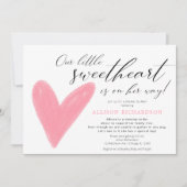 Invitation Douche par Mail Moderne Valentines rose blanc fill (Devant)