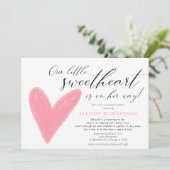 Invitation Douche par Mail Moderne Valentines rose blanc fill (Debout devant)