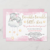 Invitation Douche par mail Twinkle scintiller petite étoile r (Devant / Derrière)