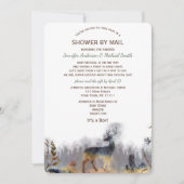 Invitation Douche par Mail WatercolorForêt Bois Cerf Bébé (Devant)