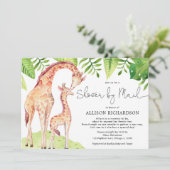 Invitation Douche par maman du courrier et aquarelle de la pe (Debout devant)