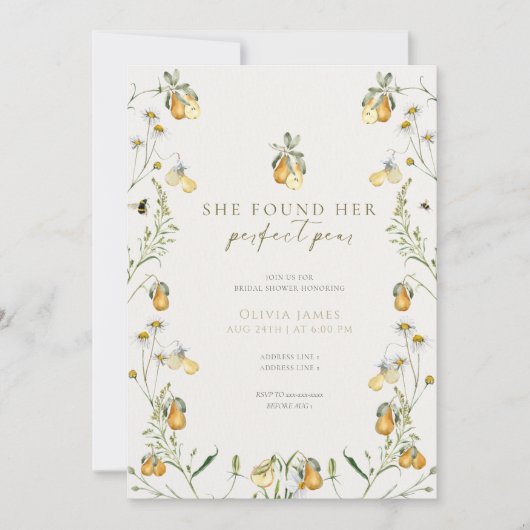 Invitation Douche parfaite florale (Devant)