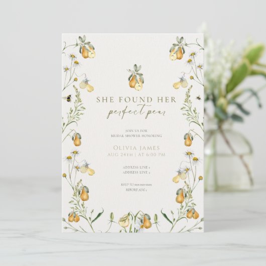 Invitation Douche parfaite florale (Debout devant)