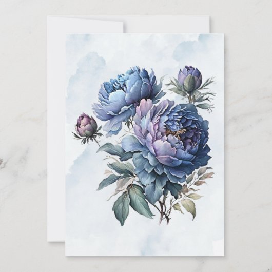 Invitation Douche Peony Peony Couples Dusty Navy (Dos)
