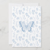 Invitation Douche petit papillon bleu mignonne (Dos)