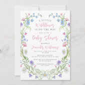 Invitation Douche petite fille fleur sauvage pastel (Devant)