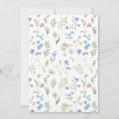 Invitation Douche petite fille fleur sauvage pastel (Dos)