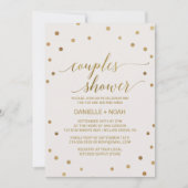 Invitation Douche Pois Gold Couples (Devant)