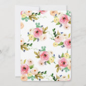 Invitation douche pour bébé à fleurs (Dos)