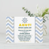 Invitation Douche pour bébé à roue du navire nautique (Debout devant)