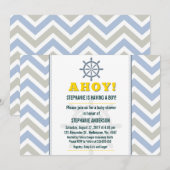 Invitation Douche pour bébé à roue du navire nautique (Devant / Derrière)