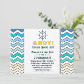 Invitation Douche pour bébé à roue du navire nautique (Debout devant)