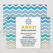Invitation Douche pour bébé à roue du navire nautique (Devant / Derrière)